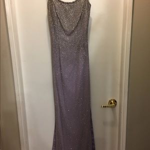 Purple hand beaded formal dress